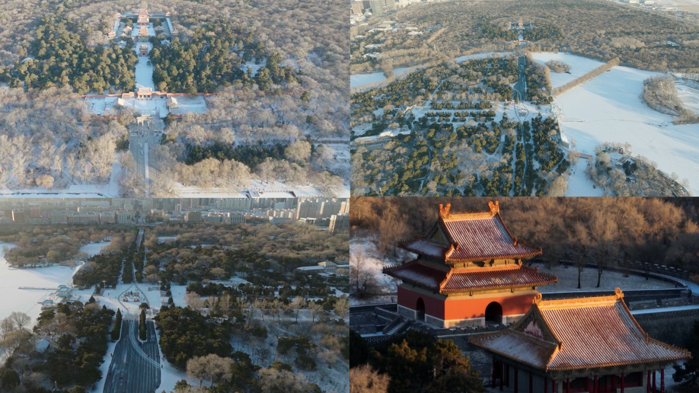 沈阳东陵北陵公园雪景4K素材