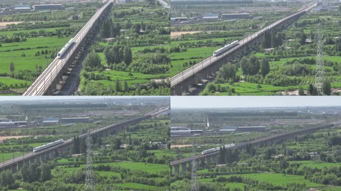 高铁动车行驶 甘肃张掖