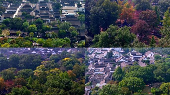 秋日的江苏拙政园中式古典园林