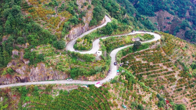 临海涌泉，涌泉蜜桔原产地，盘山公路