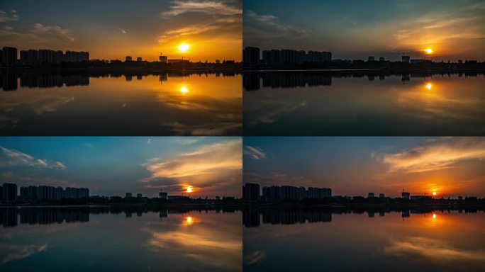 晋城 丹河新城 丹河湿地 晚霞 日出