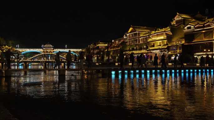 凤凰古城沱江洪桥夜景合集1