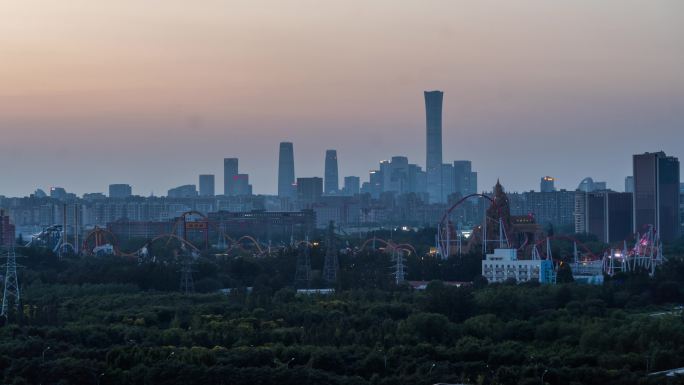 4K大气北京CBD宣传片欢乐谷延时白转夜