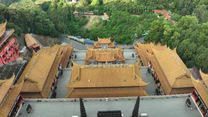 东莞大岭山观音山寺庙片头4k航拍