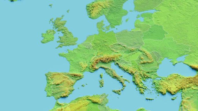 瑞士地图3D动画与边界