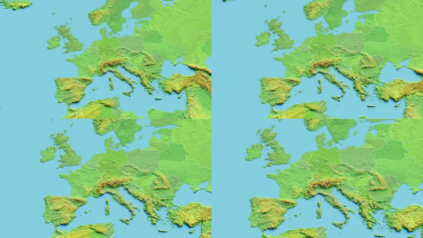 瑞士地图3D动画与边界