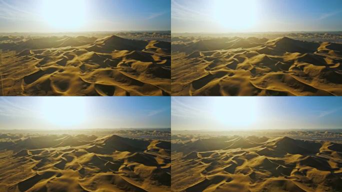 浩瀚沙漠沙海沙山大漠-戈壁大景航拍