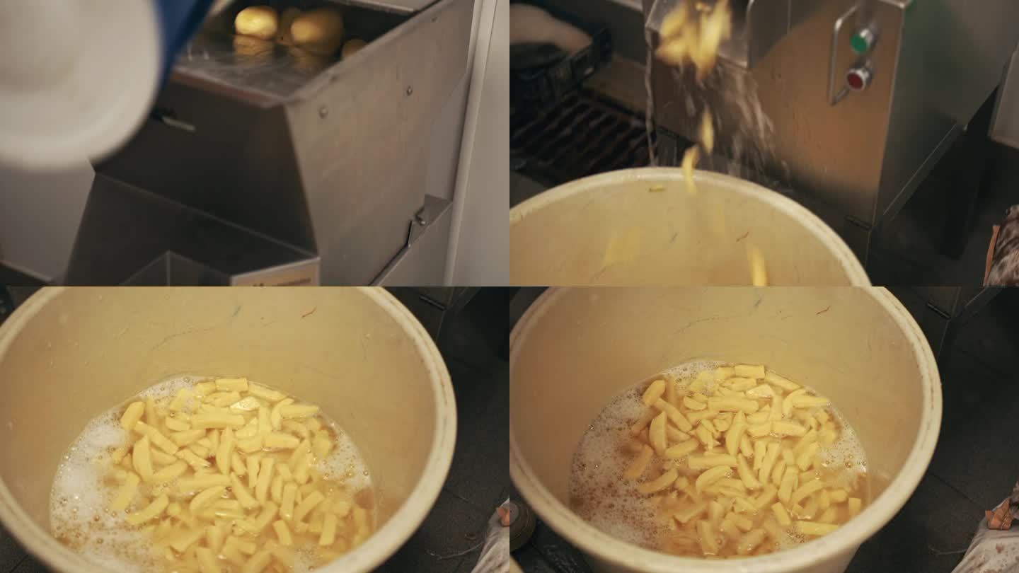 工业薯片机4K分辨率土豆切割