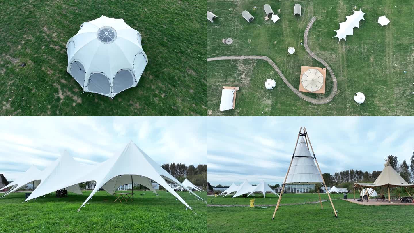 露营 团建 餐饮 草坪 空镜