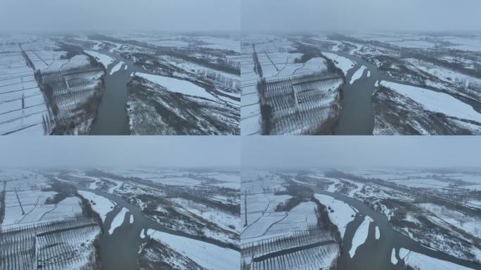 黑河雪景 甘肃张掖