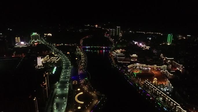 广西 航拍 乡村振兴 对口帮扶 夜景