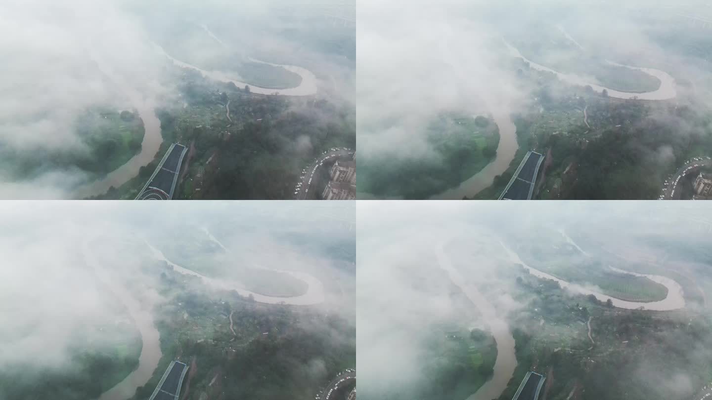 大雾中的龙凤溪航拍（重庆北碚）5