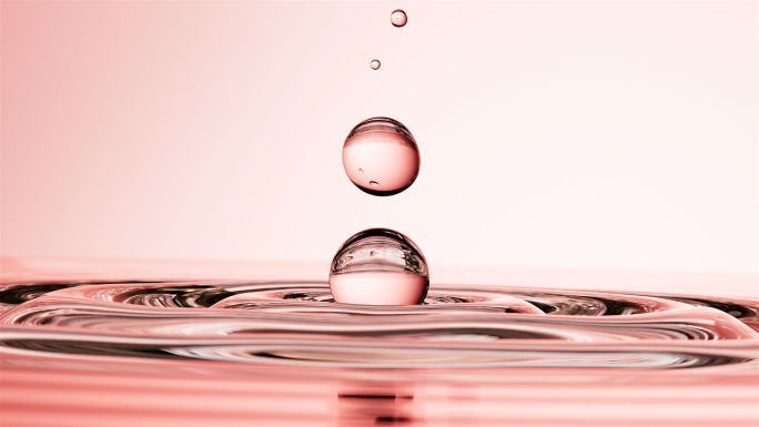 粉色水油萃取成分精油透明精华球分子液体
