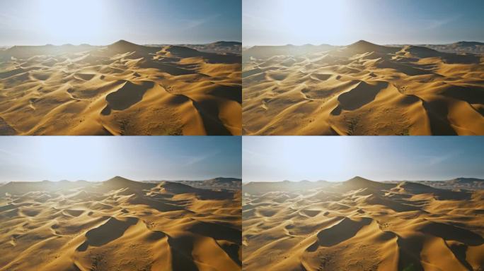沙海沙山浩瀚沙漠荒漠-戈壁大景航拍