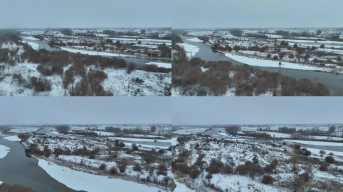 黑河雪景 甘肃张掖