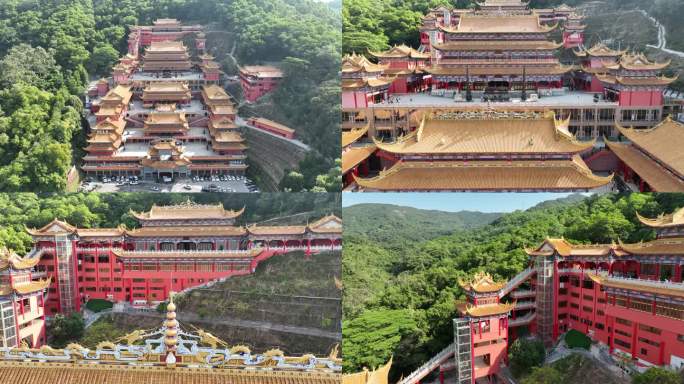 东莞大岭山观音山寺庙片头4k航拍