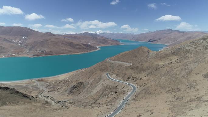 4K航拍西藏羊卓雍措大气唯美羊湖