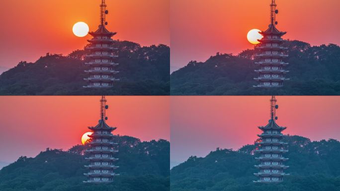 益阳会龙山幸福塔日落