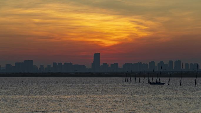 珠海金湾日落晚霞