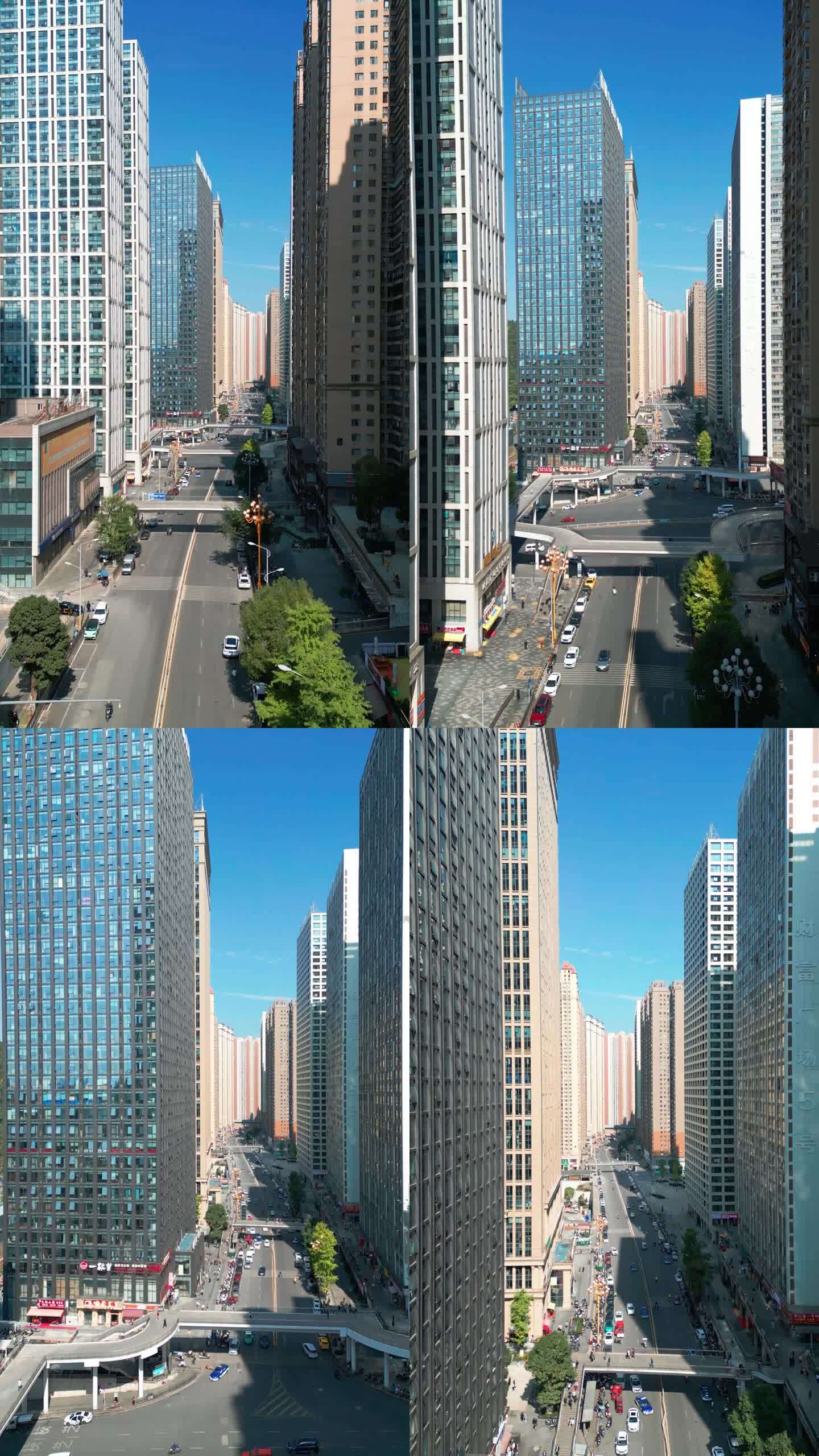 城市街景一镜到底无损竖屏4K竖版视频素材