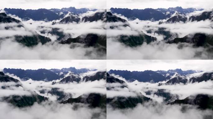 鸟瞰图的山和云云雾大雾平流雾平流云