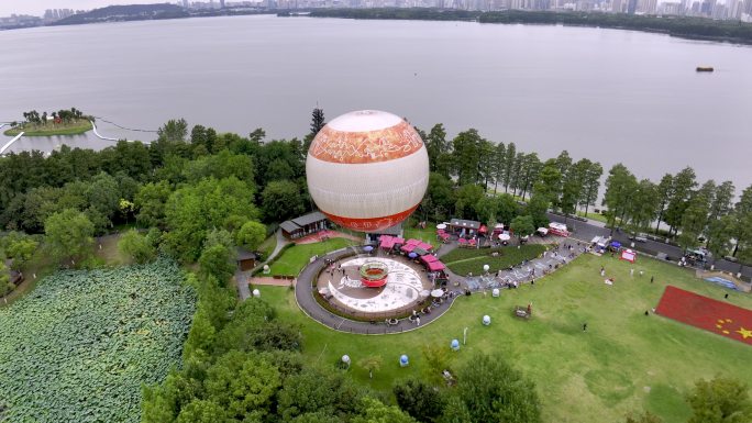 武汉东湖美景 航拍氦气球