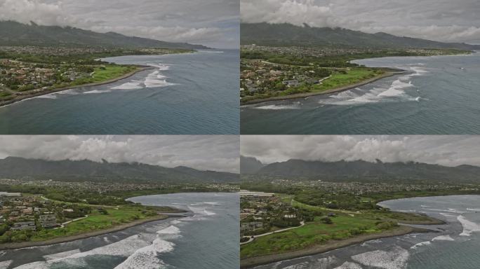 夏威夷毛伊岛Kahului空中v2无人机飞越Nehe Point，拍摄Paukukalo居民区，Ia