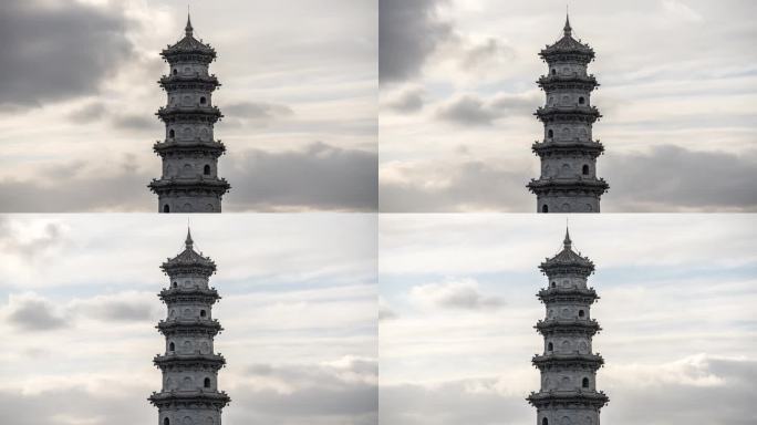 大同市平城区大同古城雁塔特写云涌延时