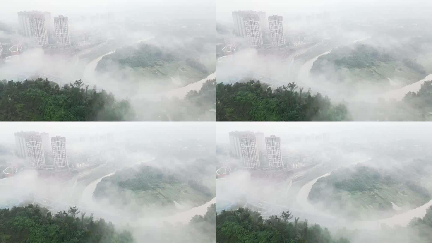 大雾中的龙凤溪航拍（重庆北碚）8