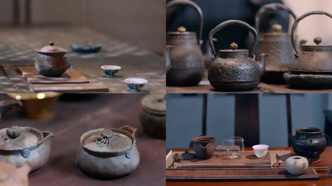 古香古色普洱茶茶馆茶器展示4K