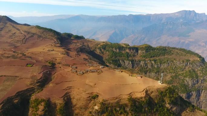 高山悬崖绝壁无人机航拍