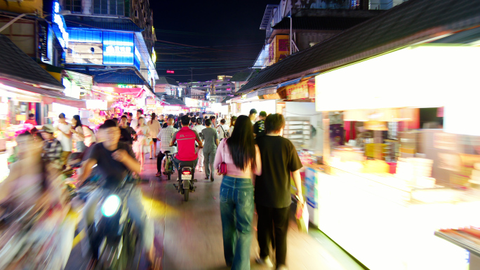 穿梭夜市延时