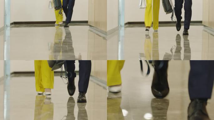 脚步 上班 男女走路 穿高跟鞋皮鞋走路
