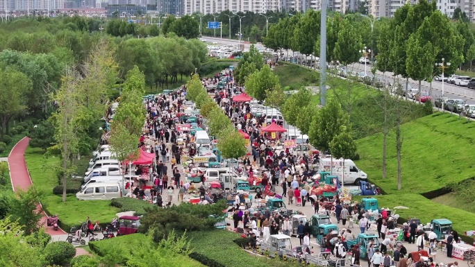 临沂早市黄白河路早市集市赶集路边摊