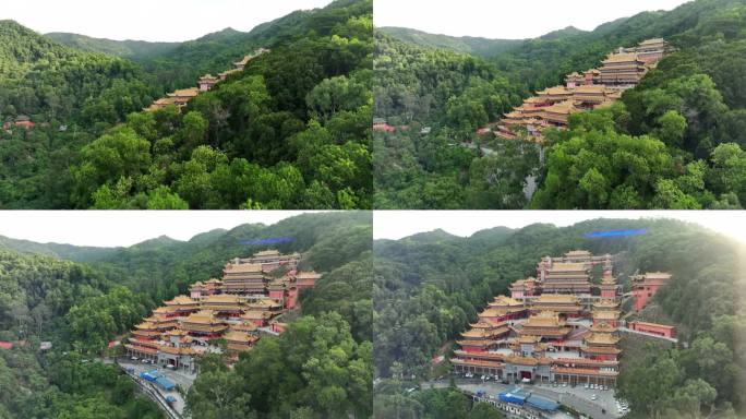 东莞大岭山观音山寺庙片头4k航拍