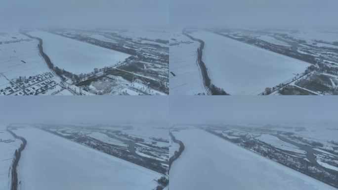 黑河雪景 甘肃张掖