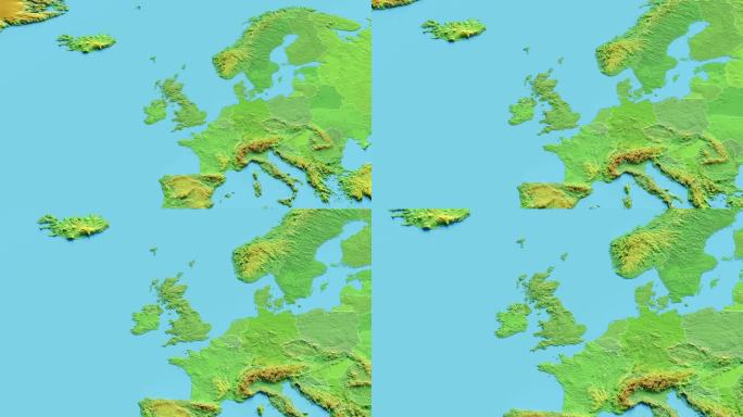 英国地图3D动画与边界