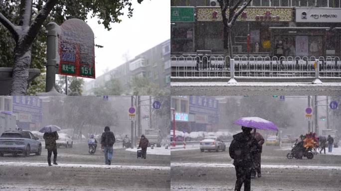 冬天城市大雪