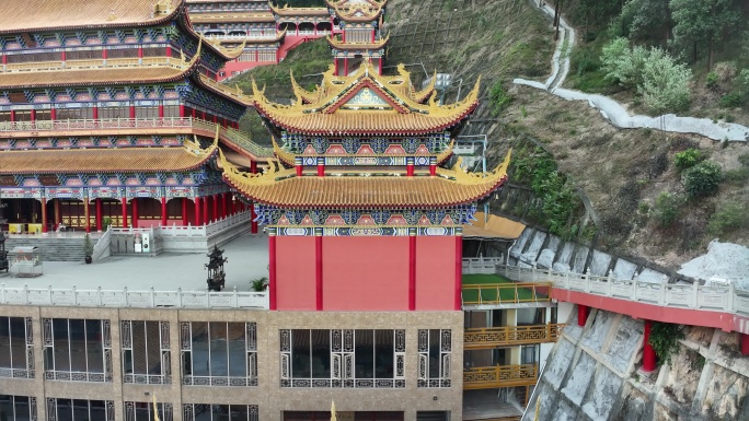 东莞大岭山观音山寺庙片头4k航拍