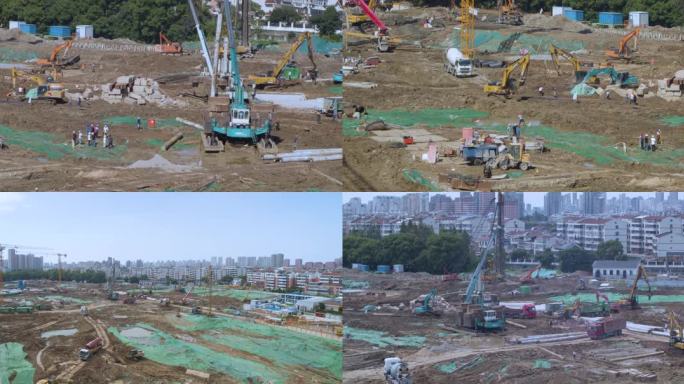 工地施工4K视频素材2 大型建筑施工场面