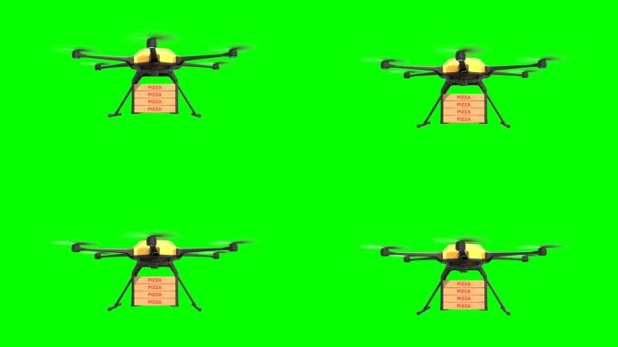 无人机送披萨，是快餐外卖的概念，无人机送餐技术