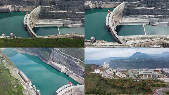 溪洛渡水电站大气航拍4k