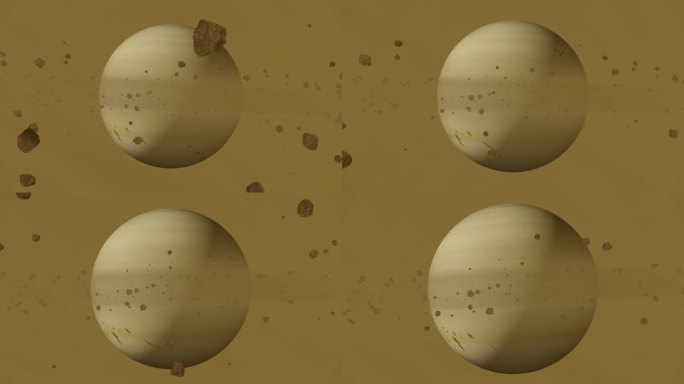土星与小行星环与阿尔法通道覆盖视图从外层空间3d渲染。太阳系行星的概念，科幻，太空探索和发现可居住的