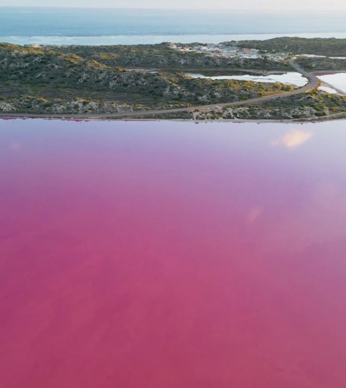 无人机拍摄的西澳大利亚印度洋海岸附近的赫特泻湖