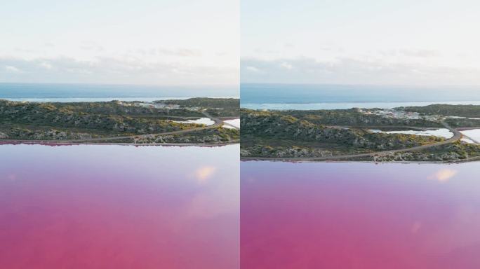 无人机拍摄的西澳大利亚印度洋海岸附近的赫特泻湖