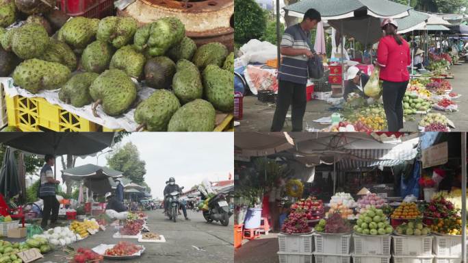 越南街头水果摊4k