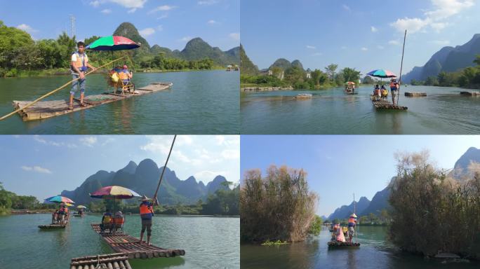 阳朔旅游遇龙河划船