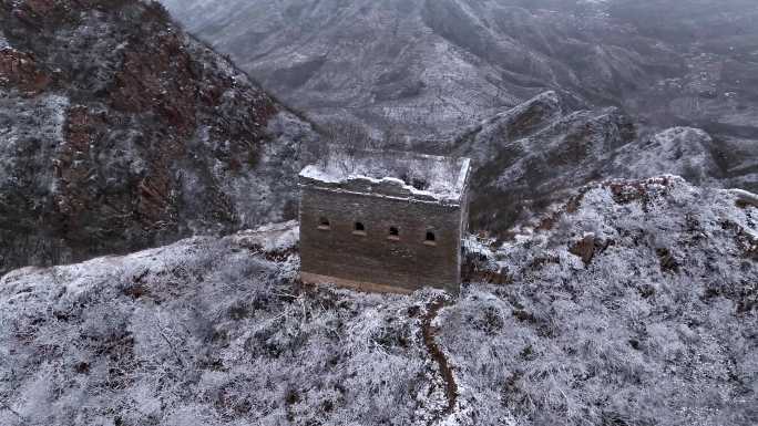 河北唐山迁西青山关长城雪景