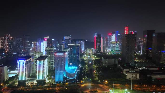广西自由贸易试验区南宁片区灯火辉煌夜景
