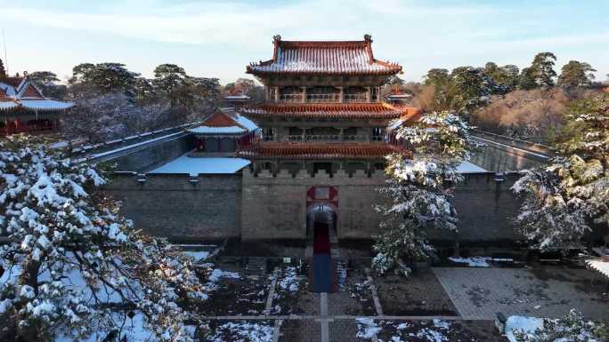 沈阳东陵北陵公园雪景4K素材